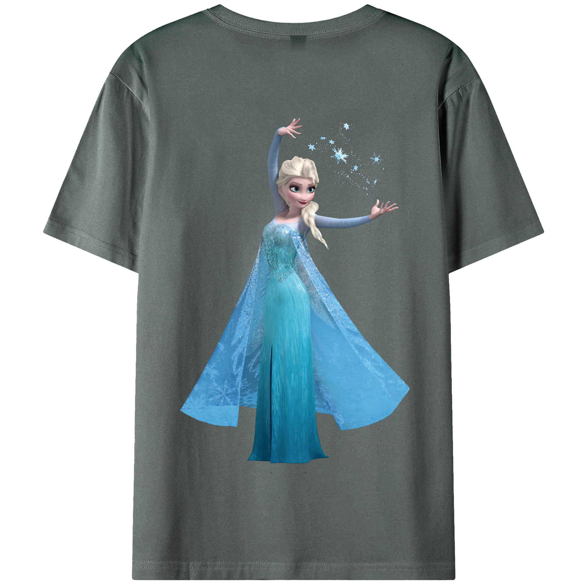 （画像用） アナと雪の女王 アンナ エルサ Frozen Anna Elsa 綿100％半袖Tシャツ（背面プリント）